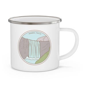 Vernal Falls Mist Trail Enamel Camping Mug | Yosemite National Park Mug | Hiking Adventure Gift | California Vacation Keepsake Cup