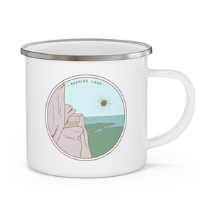 Beehive Loop Acadia Enamel Camping Mug | Acadia National Park Maine Keepsake | Hiking Trail Adventure Vacation Cup