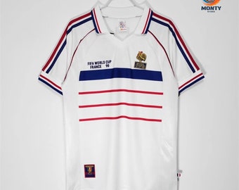 Retro France 1998 World Cup Jersey -  France WC Vintage Football Jersey - Home & Away kit - Zidane Jersey - Thiery Henry Jersey