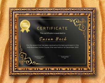 Modern Online Course Certificate | Custom Award (Digital Download)