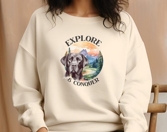 Camping Hund Mama Sweatshirt Wandern Labrador Pullover Labrador Hund Mama Geburtstag Geschenk Retro Lab Shirt neue Hundebesitzer Retriever Shirt Outdoor Pullover