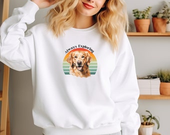 Wandern Sweatshirt Golden Retriever Hund Mama Geschenk Outdoor Hund Mama Pullover Exploring Retriever Shirt Golden Retriever Geschenk neuer Hundebesitzer Geschenk