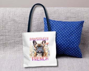 Français Bulldog Gifts Frenchie Owner Tote Bag Nouveau propriétaire de chien Cadeaux Tote Bag pour Français Bulldog Owner Wildflower Tote Bag Français Floral Tote