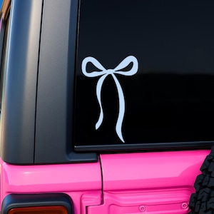 Coquette Bow Vinyl Decal, Cute Car Decal, Coquette Bow Sticker, Girly Decal, Trendy Car Decal, Preppy Car Decal, Coquette Aesthetic Decal