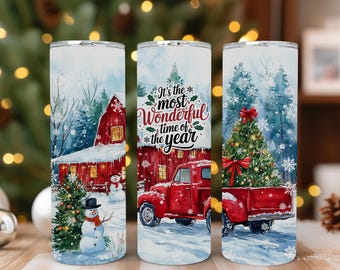 Schönste Zeit des Jahres Becher, roter Weihnachts-LKW Becher, Schneemann Becher, Weihnachtstasse, Weihnachtsbaum Becher, Weihnachtsgeschenk