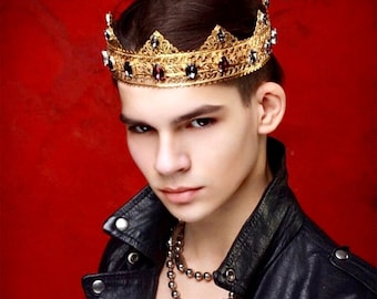 Handmade Medieval King Crown: Cosplay Costume Accessory