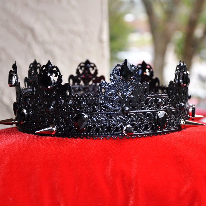 Black Spiked Crown: Gothic Rhinestone Tiara - Custom Color  display picture 2