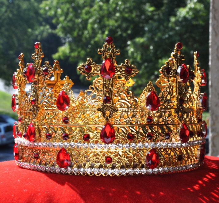 Big Cross King Crown, Male Crown, Men's Crown, Crowns and Tiaras, Gold,  Medieval, Head Accessories, Custom Crown, Renaissance Baroque Crown 