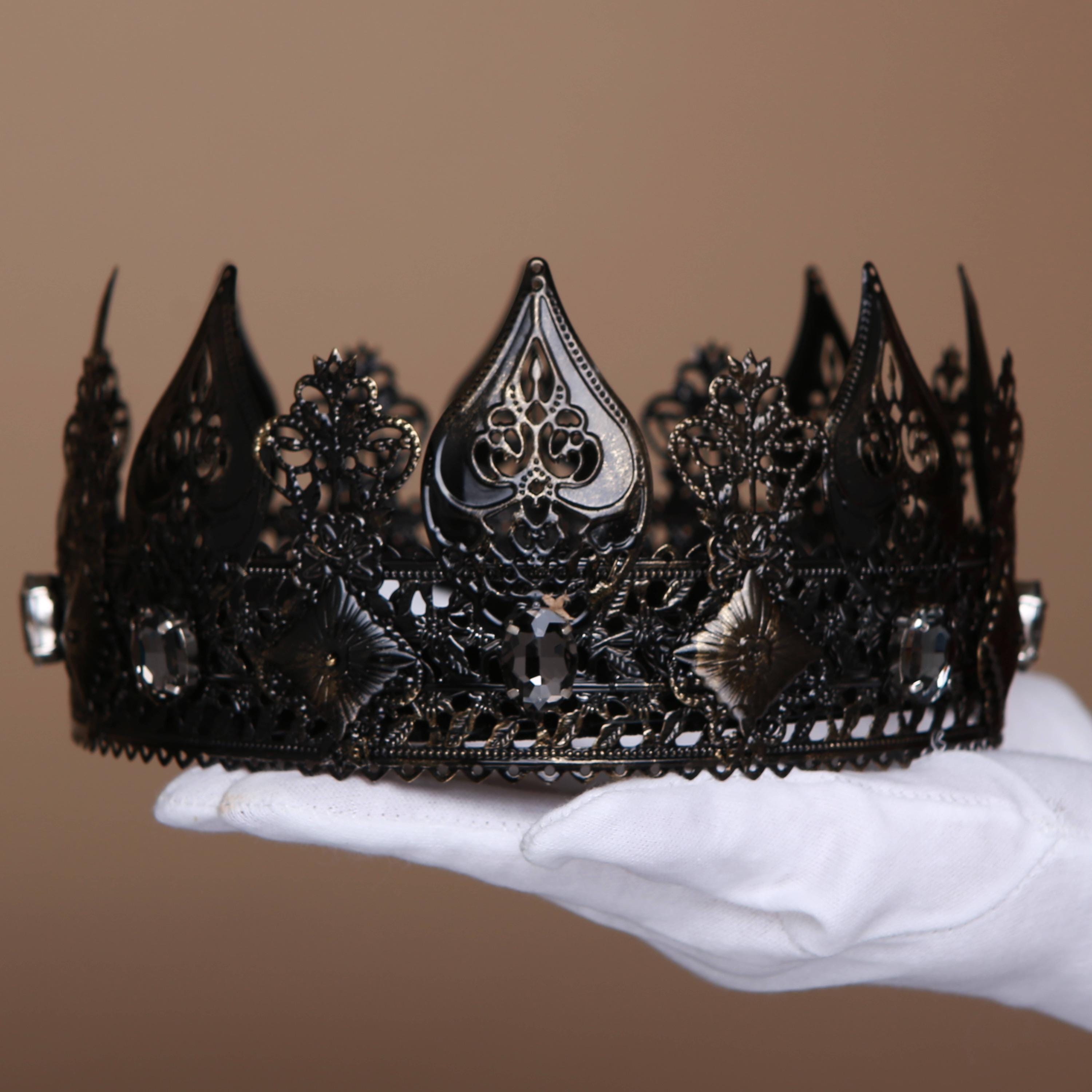 Black Crown King Crown, Gothic crown, Spiked Crown, Antique crown, royal Crown, crowns and tiaras, custom crown, party, male crown, metal