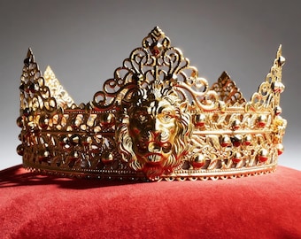 Lion King Crown: Handmade Gold Medieval Renaissance Headpiece