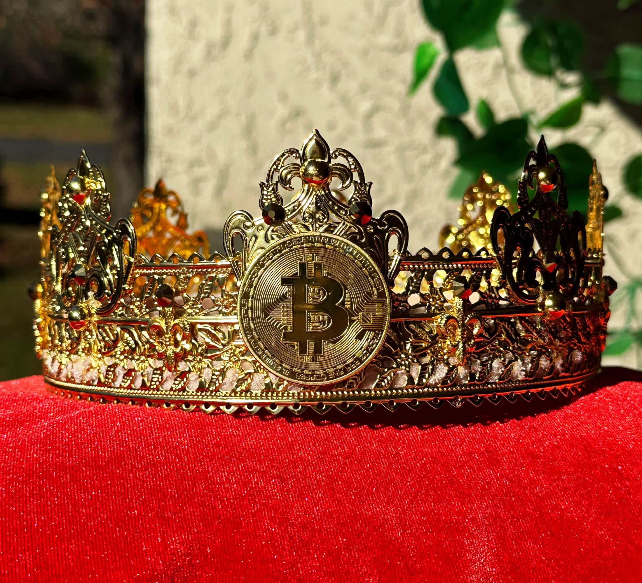 Bitcoin King Crown: Handmade Gold Medieval Renaissance Headpiece - Etsy