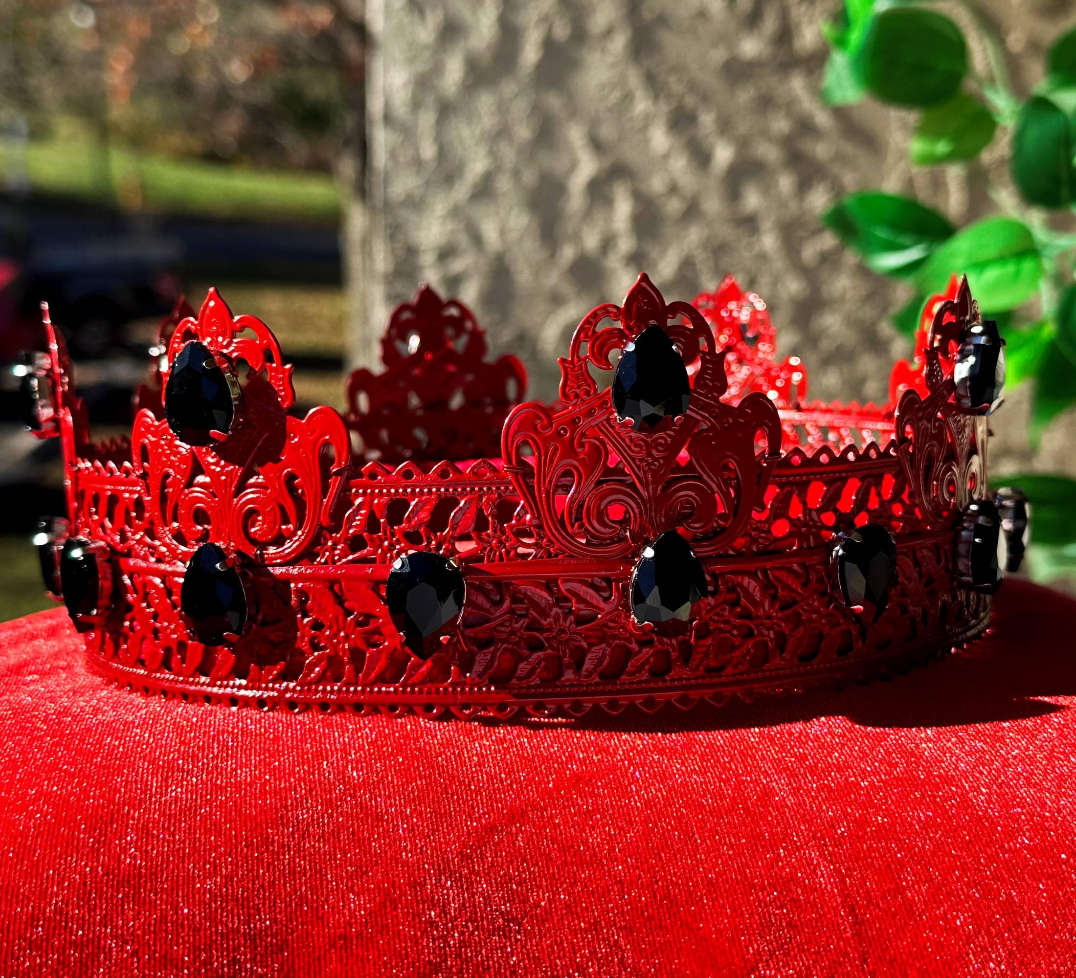 Red Queen of Hearts Crown: Handmade Medieval Style Tiara - Etsy display picture 2