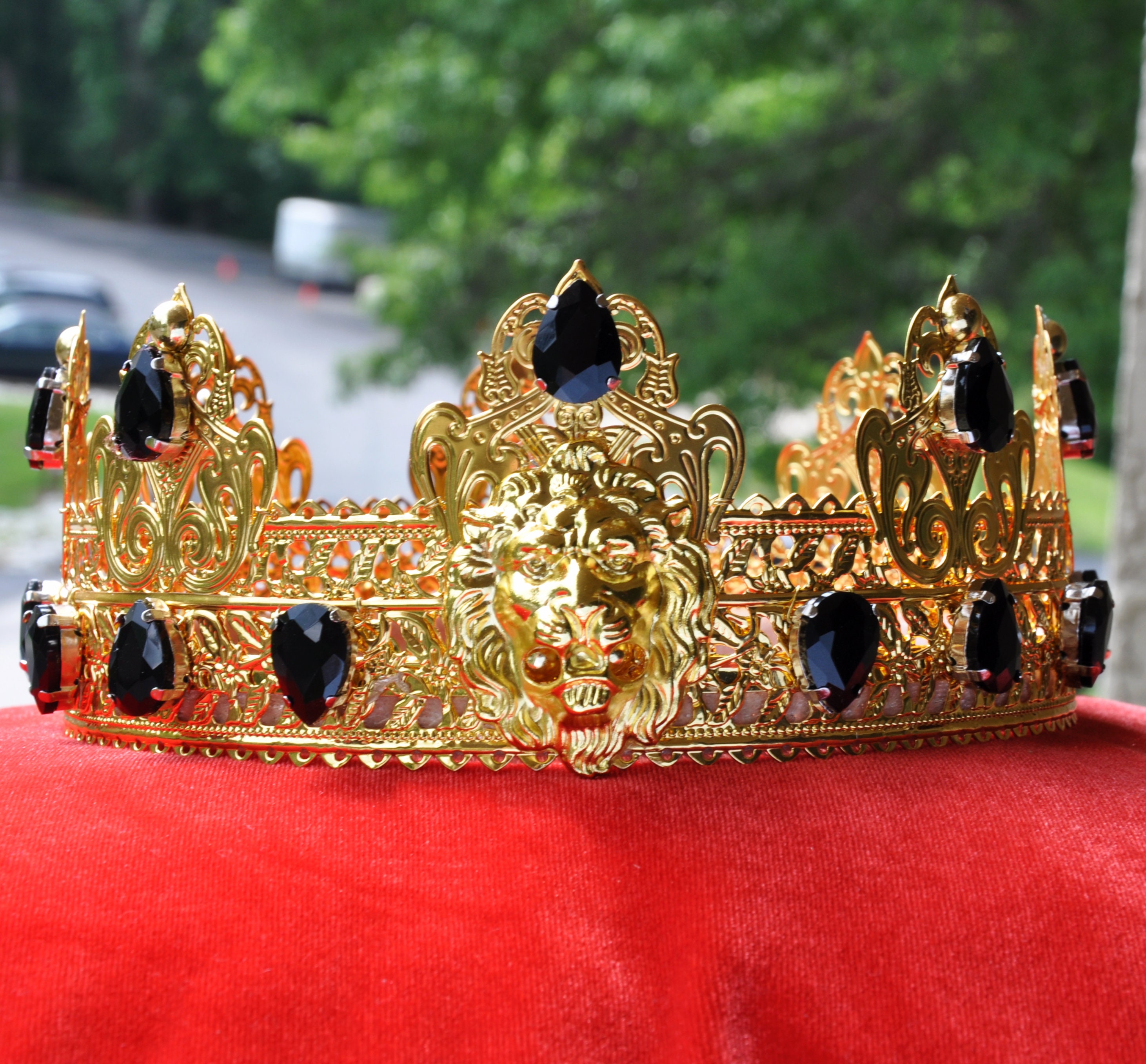 LION Men King Crown, Male Crown, Men's Crown, Crowns and Tiaras, Gold,  Medieval, Hair Accessories, Custom Crown, Royal, Baroque Crown, Queen 