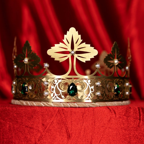 FLORENCE Men's Crown Royal king crown, queen Crown, Medieval crown, handmade, metal crown, birthday crown, crown for men, adult, baroque