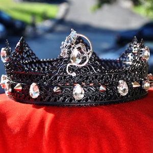 Black Crown King Crown Black Mens Crown Dragon Black Gothic crown Halo Crown Mens Crown Crowns and Tiaras King Crowns for Men Full Round