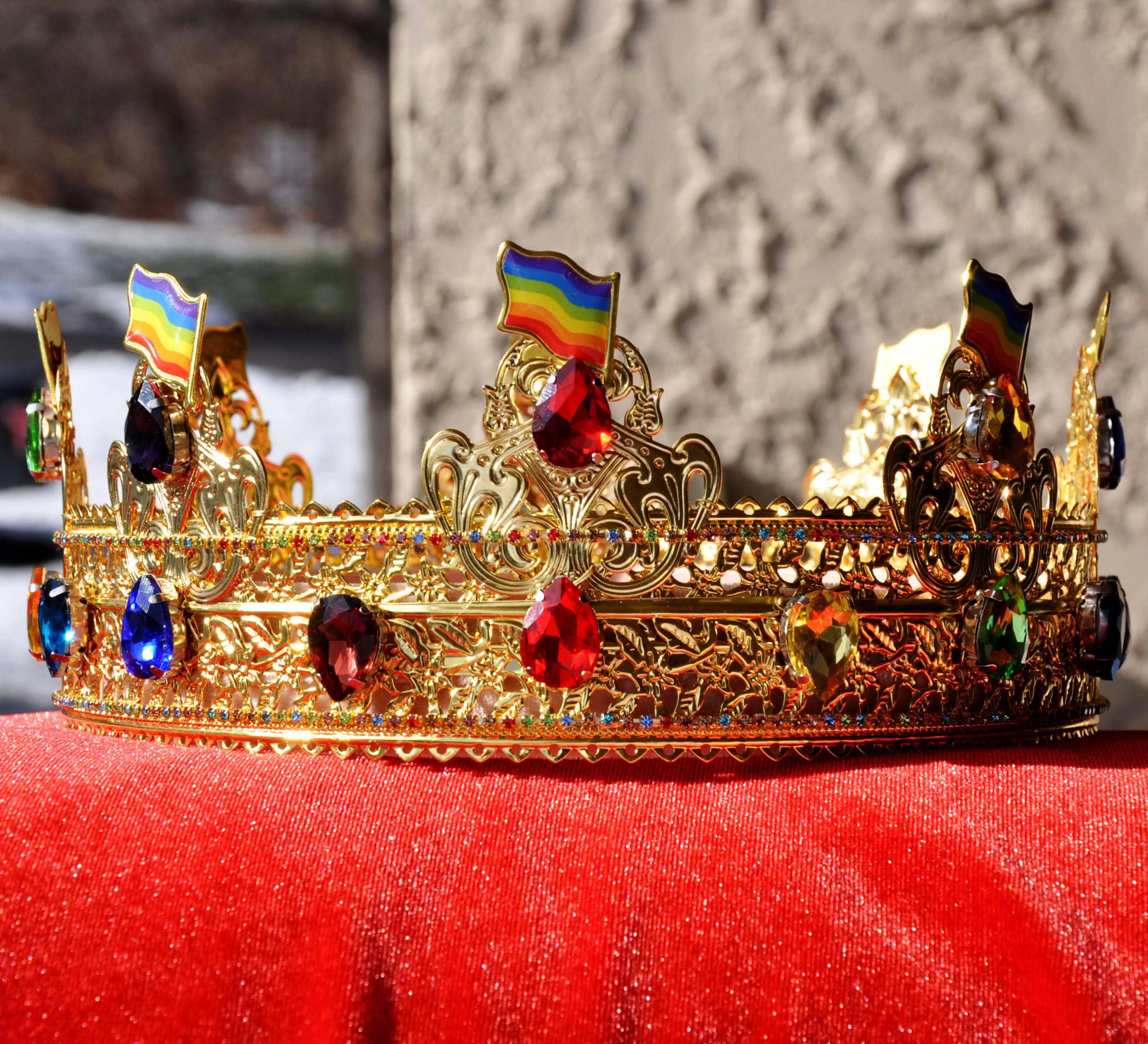 Vintage Rainbow Crown for Unisex for Wedding Pride Prom Party Birthday Halloween Rainbow Crown Pride Costume Rainbow Halloween Costume LGBTQ  main image 4