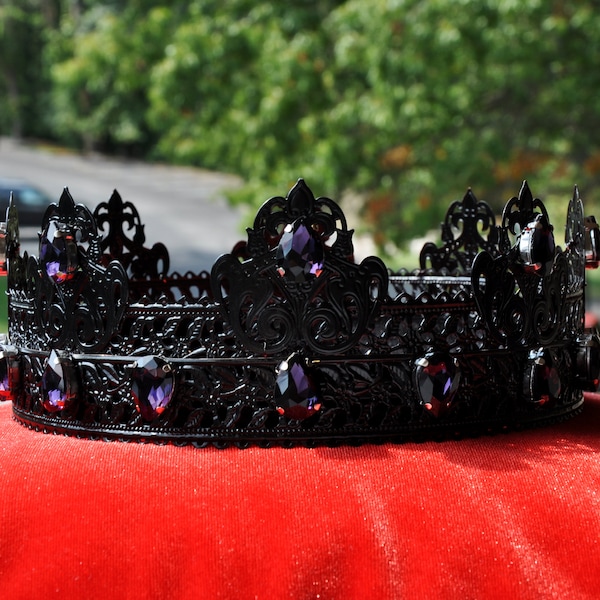 Black Gothic King Crown: Handmade Medieval Renaissance Headpiece