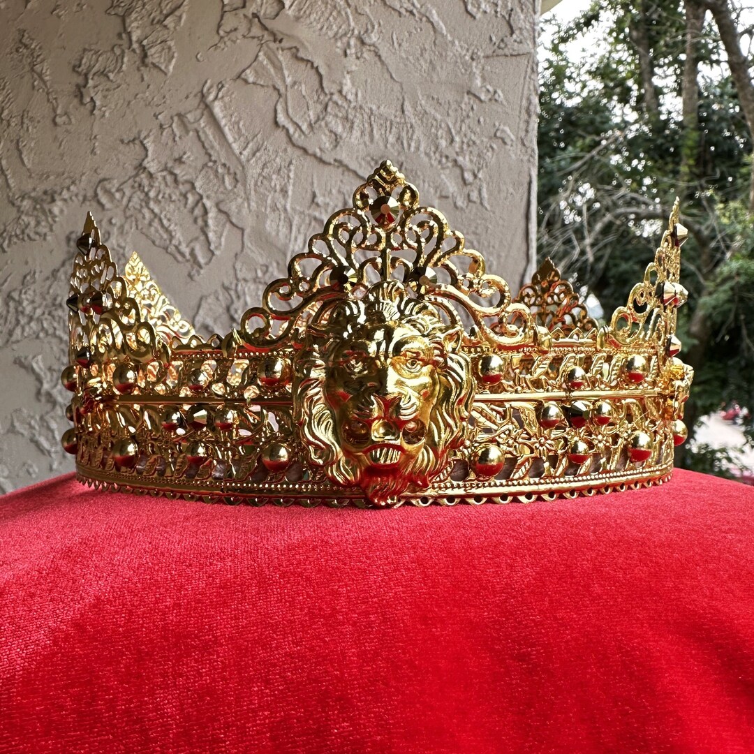 Is There A Crown For Christmas 2 Lion King Crown, Male Crown, Men's Crown, Crowns and Tiaras, Gold