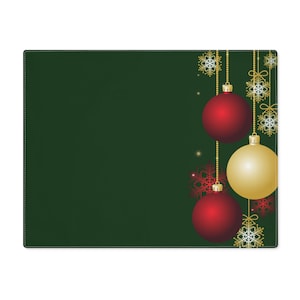 Weihnachts Tischset mit roten und goldenen Weihnachtskugeln,