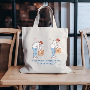 Sac fourre-tout en toile de coton Its Not the Load Healthcare Hero