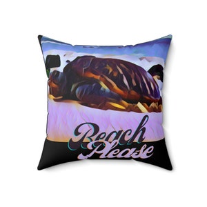 Beach Please Spun Polyester Square Pillow