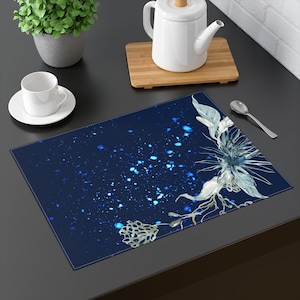 Wunderlicher blauer Weihnachtsstern Tischset,
