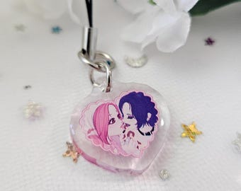 Nana & Hachi Heart Acrylic Phone Strap - Anime Accessory