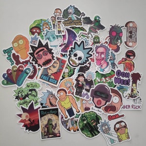 10 Rick and Morty Stickers for Water Bottles, "Rick-Morty " theme, Cartoon, Waterproof, Trendy Sticker for Teens, Girls, Perfect for Laptop