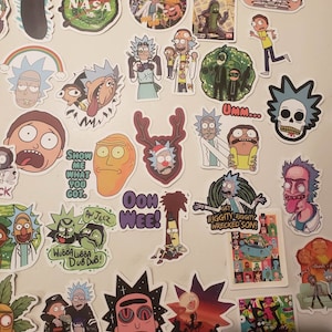 25 Rick and Morty Stickers for Water Bottles, "Rick-Morty " theme, Cartoon, Waterproof, Trendy Sticker for Teens, Girls, Perfect for Laptop