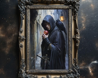 The Thief Fantasy Matte Print Cunning Handsome Thief Matte Print Fantasy Room Decor Dark Fantasy Wall Art Video Game Decor Thief Class Art