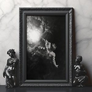 Der Fall von Ikarus Monochromer Mattdruck Modernisierte Wiedergabe Fall von Ikarus Kunst, Wandkunst der griechischen Mythologie, Wanddeko der griechischen Mythologie