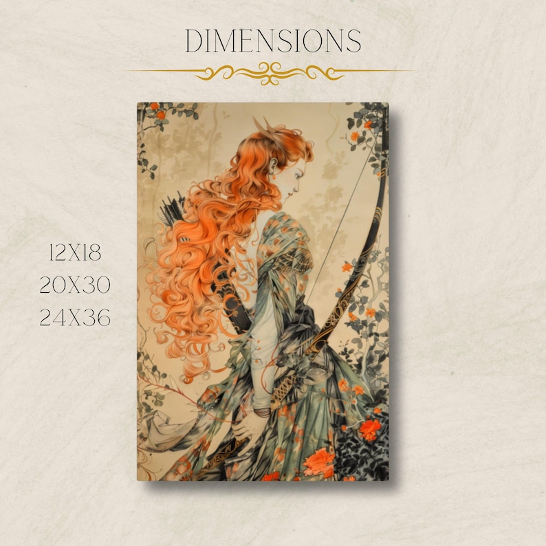 Goddess Artemis Botanical Matte Print Greek Goddess Artemis Print Botanical Goddess Artemis Art Divine Feminine Art Floral Artemis Art image 9