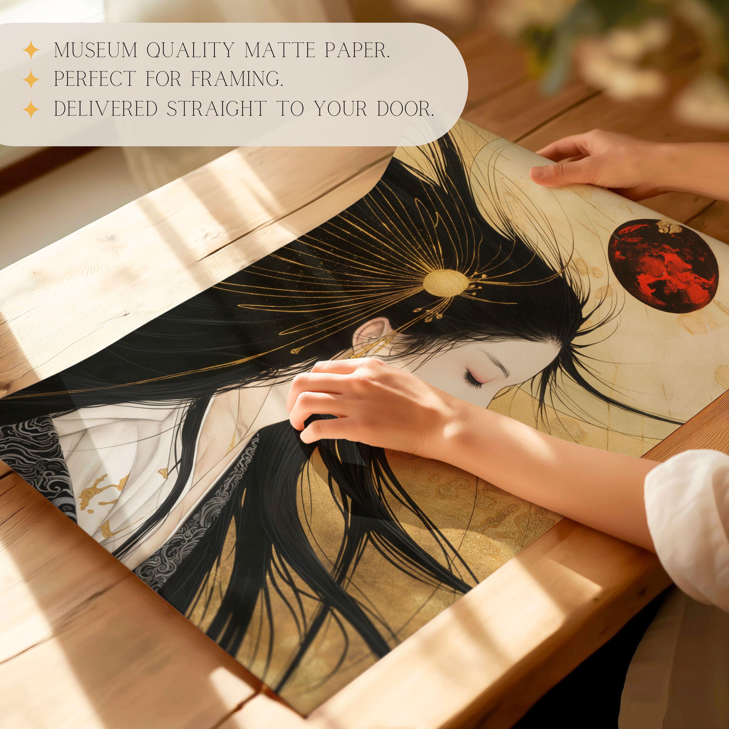 Amaterasu Japanese Goddess Print Japanese Sun Goddess Art Print ...