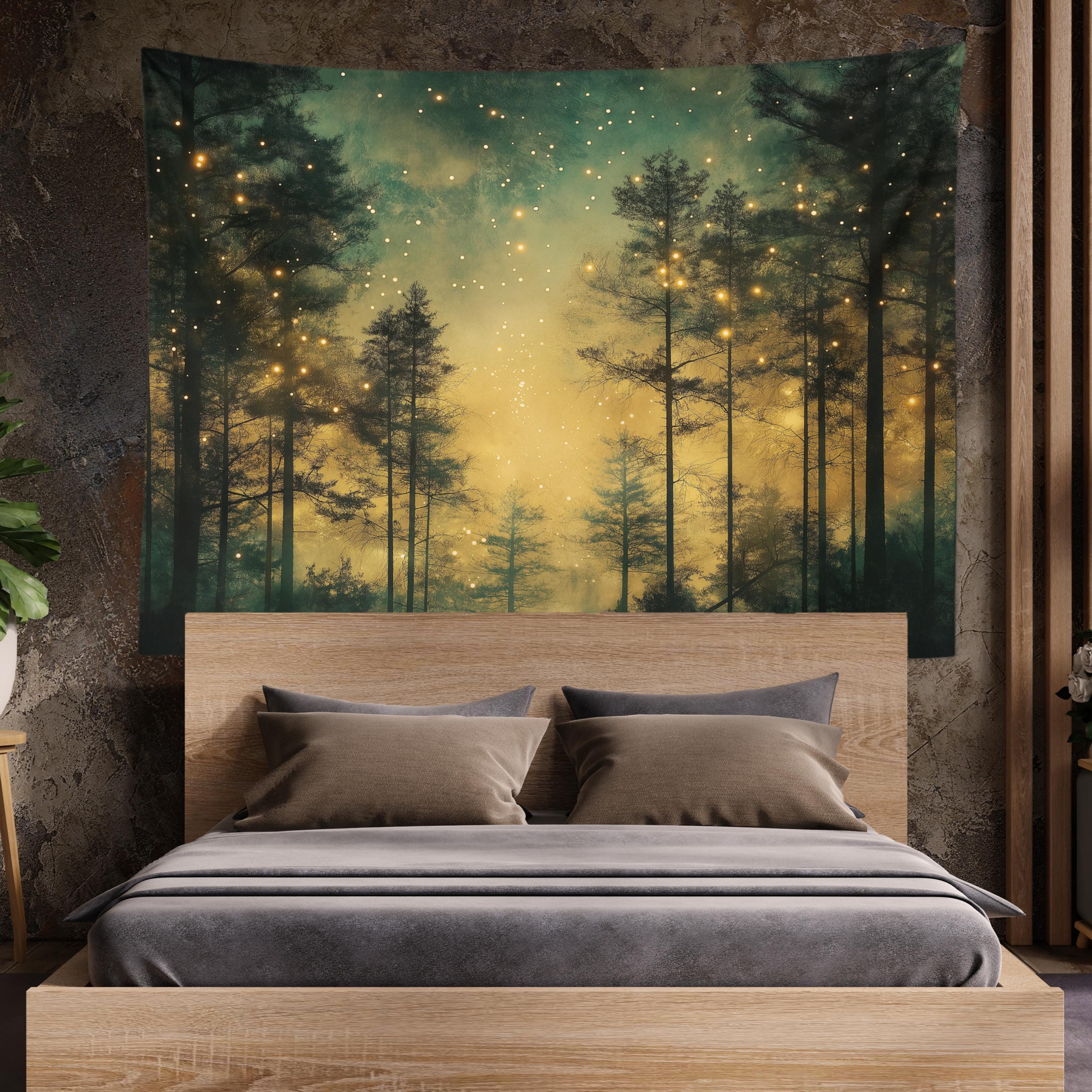 Enchanted Fantasy Forest Tapestry Fantasy Twilight Nature Tapestry Wall Hanging Mystical Dark Cottage Core Fantasy Lover Forest Tapestry