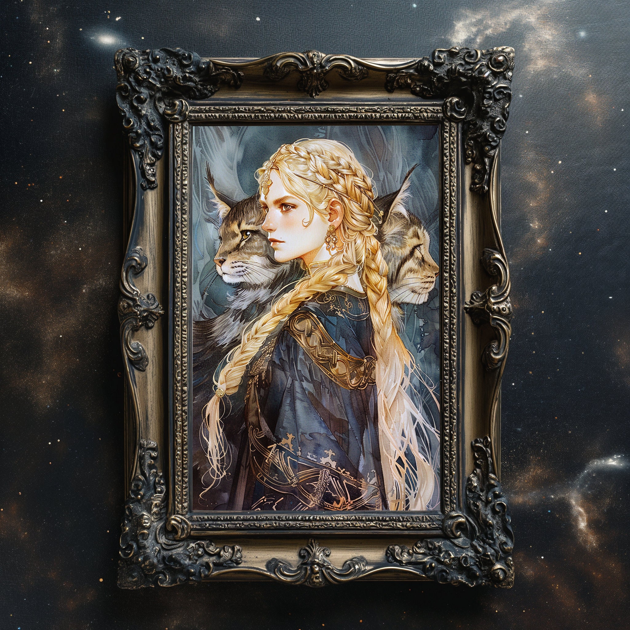 Freya, Norse Queen of the Valkyries Poster Wall Decor Japanese Water ...