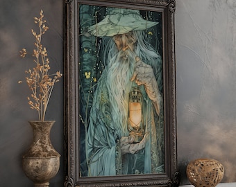 Wise Wizard Fantasy Matte Print Dark Fantasy Wall Decor Mystical Fantasy Wall Decor Sorcerer Wall Art Game Room Decor Fantasy Room Decor