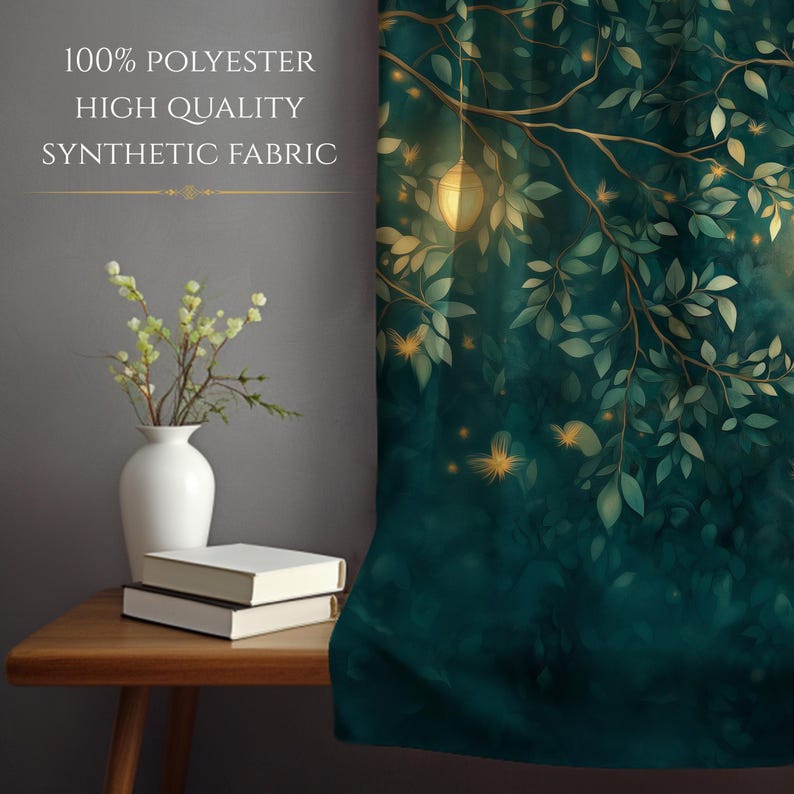 Forest Leaves and Lanterns Wall Tapestry Mystical Fantasy Home Decor Enchanted Forest Wall Art Tapestry Fantasy Art Decor Mystical Decor image 3