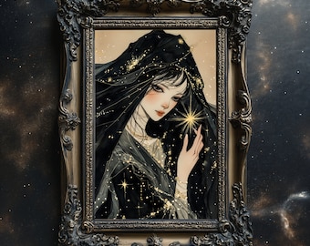 ニュクス大判プリント｜夜の女神ニュクスの絵画｜ギリシャの女神