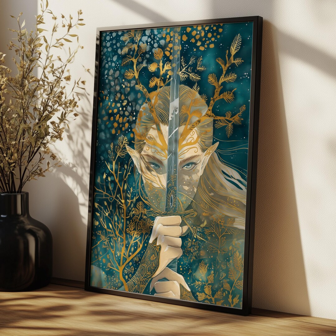 Elven Tree Guardian Matte Art Print Fantasy Female Elven Warrior ...