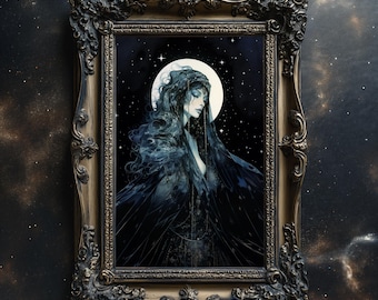 Nyx Goddess of Night Matte Poster Night Goddess Nyx Greek Goddess Nyx Wall Decor Goddess Room Decor Art Goddess Poster Celestial Goddess Art