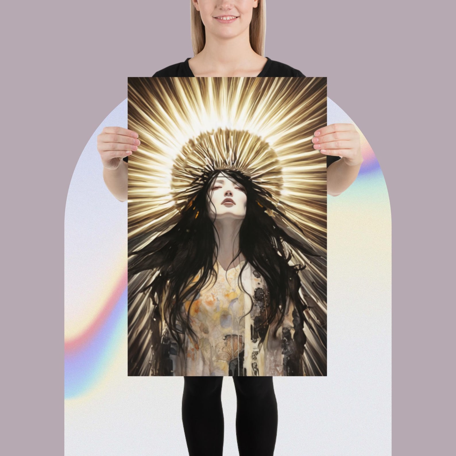 Japanese Goddess Amaterasu Poster Print, Goddess of the Sun Wall Decor ...