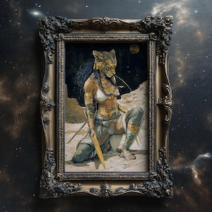 Sekhmet Egyptian Goddess Print Lioness Sekhmet Egyptian Mythology Art Egyptian Room Decor Egyptian Goddess Wall Decor Divine Feminine art