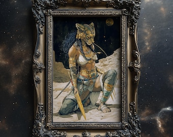 Sekhmet Egyptian Goddess Print Lioness Sekhmet Egyptian Mythology Art Egyptian Room Decor Egyptian Goddess Wall Decor Divine Feminine art