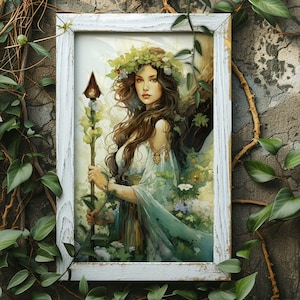 Celtic Goddess Nantosuelta matte poster, Celtic goddess art decor, Beautiful Celtic mythology art gift, Nantosuelta goddess of nature poster