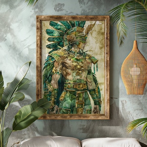Chacc Mayan God of Rain Mythology Matte Print, Mayan Mythology Wall Art Mayan God Wall Decor Mayan Art Jungle Core Print Mayan Mythology Art