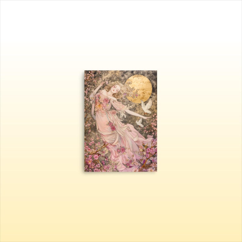 Greek Goddess of Beauty Aphrodite Matte Print, Goddess of Love Print, Aphrodite Flowers and Dove Wall Decor Divine Feminine Art Wall Decor