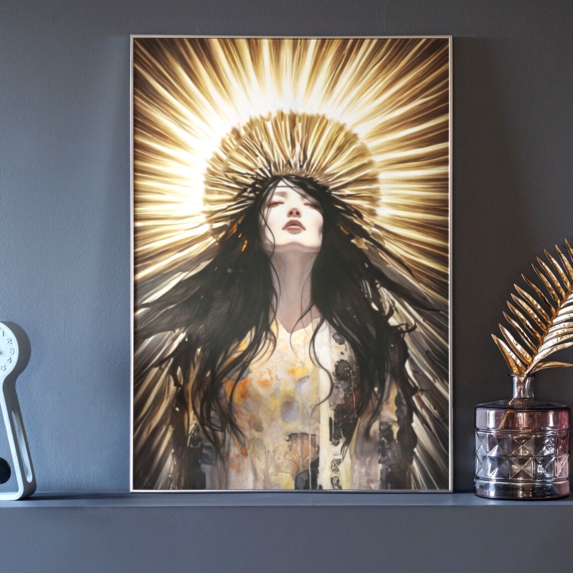 Japanese Goddess Amaterasu Poster Print, Goddess of the Sun Wall Decor ...