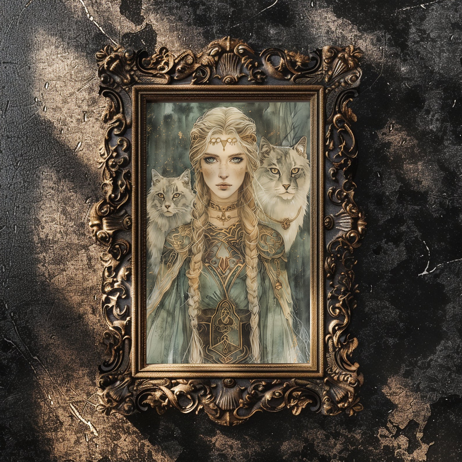 Freya, Norse Queen of the Valkyries Poster Wall Decor Japanese