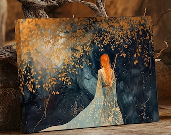 Artemis Goddess Canvas Art Greek Mythology Wall Decor Moonlit Huntress Painting Celestial Archer Home Decoration Divine Feminine Wall Art