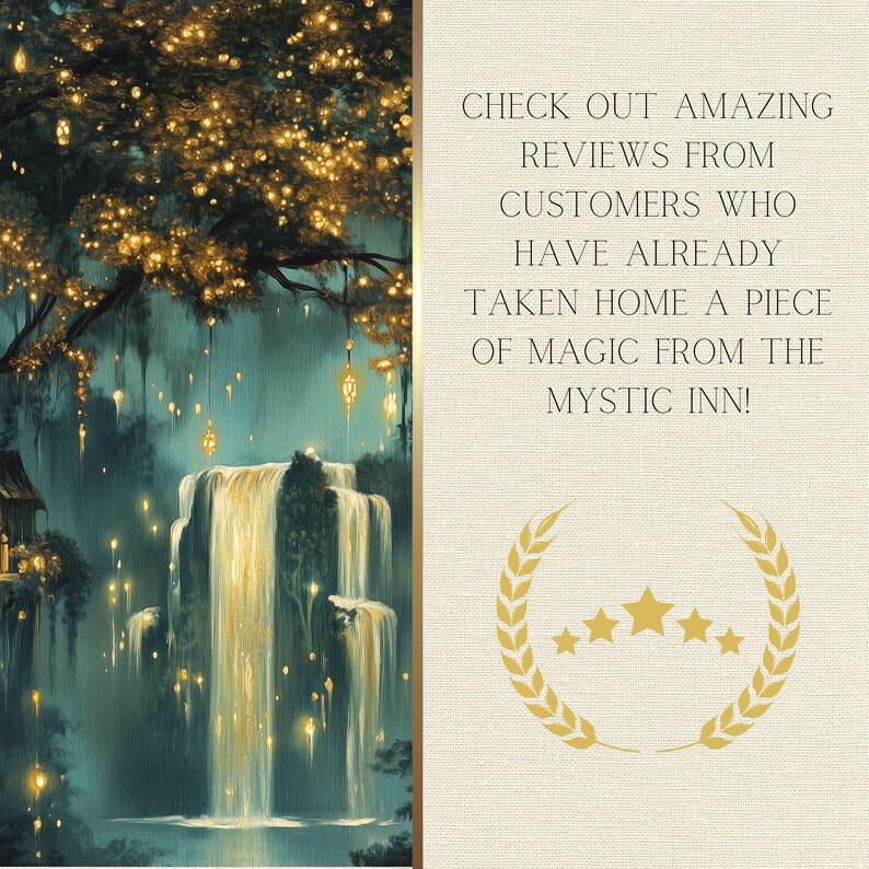 Elven Tree Village Canvas Art Print Fantasy Forest Wall Decor Mystic ...